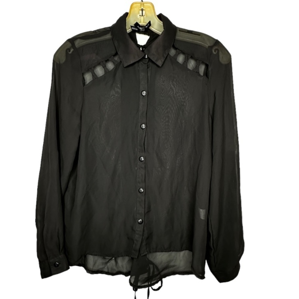 Ali & Kris Black Sheer Blouse
